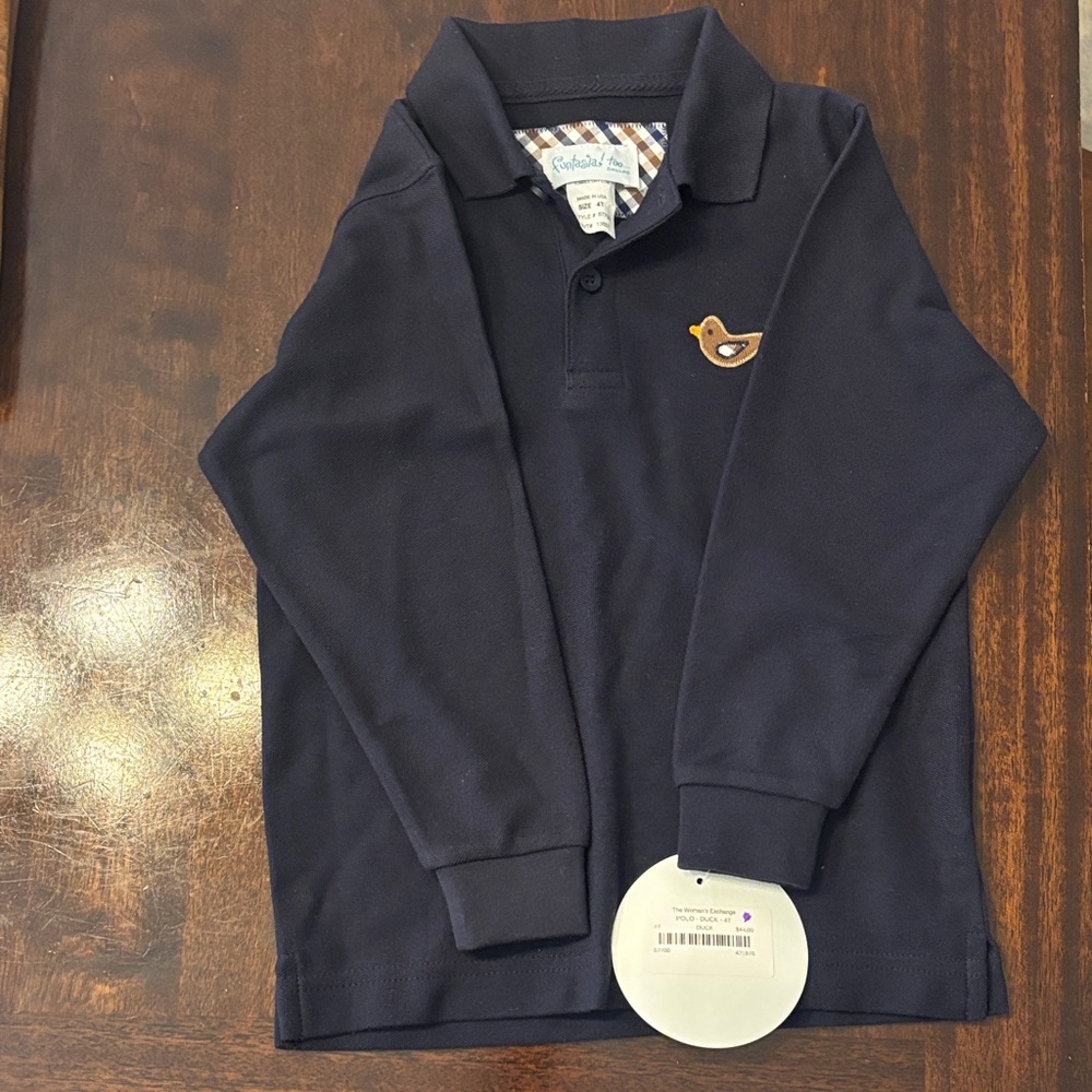 Funtasia Too Navy Kids Polo Shirt with Embroidered Detail